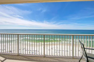 a balcony with a view of the ocean at Majestic Beach Towers 1-1615 in Panama City Beach