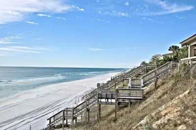 a view of the beach from a bluff at Seabreeze Cottage #45 in Watersound Beach