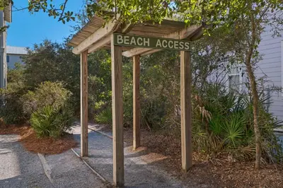 a sign for a beach access in a driveway at 2 Blessed 2 Be Stressed in Watersound Beach