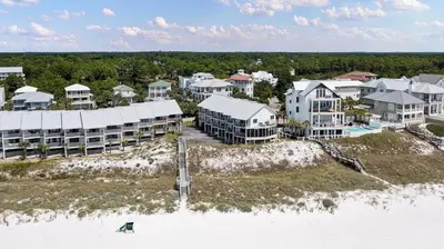 an aerial view of a resort on the beach at Walton Dunes 2 in Santa Rosa Beach