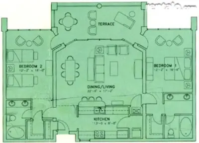 a floor plan of a house with at Long Beach Resort 204 in Panama City Beach