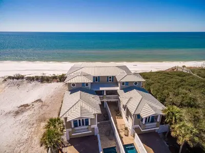 an aerial view of a house on the beach at Pelican Paradise in Seacrest