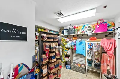 a store filled with lots of different items at Calypso Beach Resort Towers in Panama City Beach