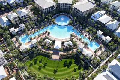 an aerial view of the pool at the resort at DRIFTWOOD COTTAGE at Seacrest Beach - 1581803 in Panama City Beach