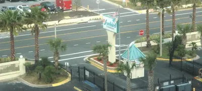 an aerial view of a street with palm trees at Sunbird 0208E 'Dolphin Watch' in Panama City Beach