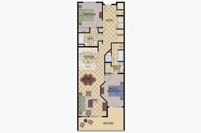 a floor plan of the villa margarita at Grand Panama 1-1706 'Paradise Harbor' in Panama City Beach