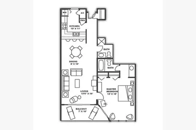 a floor plan of a house at Edgewater 2-0104 'Sandcastle Dreams' in Panama City Beach