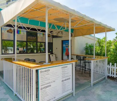 a food cart with awning in front of a restaurant at Edgewater 2-0811 'Beach Lovers Paradise' in Panama City Beach