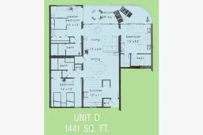 a floor plan of a floor plan of a house at Watercrest 1004 'Neptune's Reef' in Panama City Beach