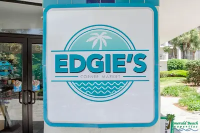 a sign for an eddies corner market at Edgewater W608 'Sea Forever' in Panama City Beach