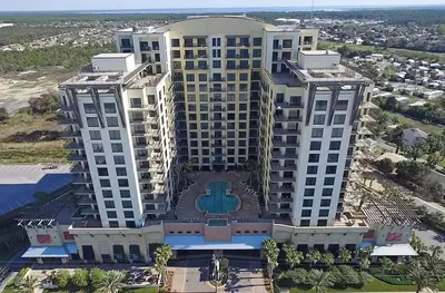 an aerial view of a large apartment building at Origin 631 'Sea La Vie' in Panama City Beach