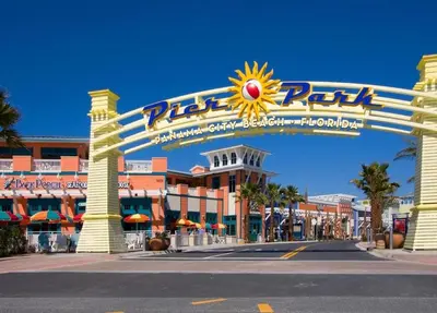 a large sign in front of a resort at Emerald Beach 1535 in Panama City Beach