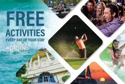 a flyer for a free activities every day of your stay at Marisol 1001 in Panama City Beach