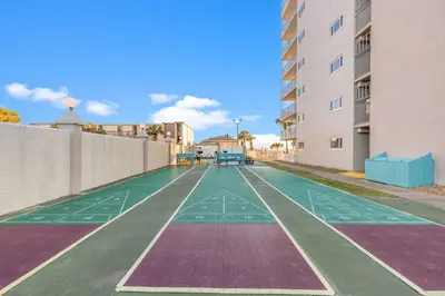 an empty basketball court in an apartment complex at The Summit 1011 in Panama City Beach