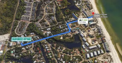 a map of the approximate location of the proposed subdivision at Calm Breeze Cottage in Santa Rosa Beach