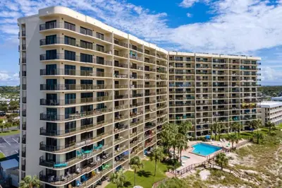 an aerial view of a large apartment building at Commodore 903 (2/2) in Panama City Beach