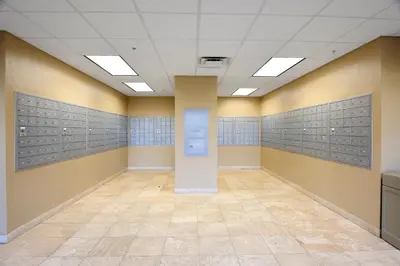a large room with lockers on the wall at Tidewater Beach Resort #614 by Book That Condo in Panama City Beach