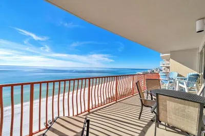 a balcony with a view of the ocean at Hidden Dunes 1401 in Panama City Beach