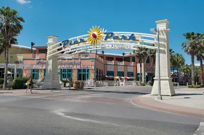 a large building with a large sign on a street at Majestic Beach Towers 1-2109 in Panama City Beach