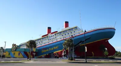 a large cruise ship parked in a parking lot at Nautical Watch Gulf Side Villas B-13 in Panama City Beach