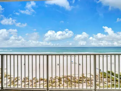 a view of the beach from a balcony at Grandview East 302 - Sandscape in Panama City Beach