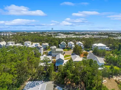 an aerial view of a residential neighborhood with houses at 30A Beach House - Beach Ready in Inlet Beach