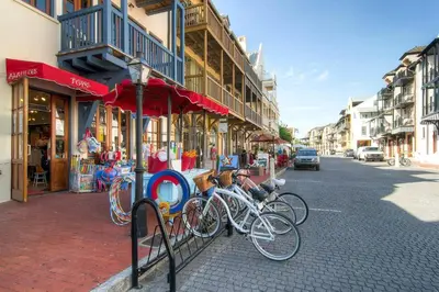 a group of bikes parked in front of a street at Inlet Sands 206- Inlet Dreams in Panama City Beach