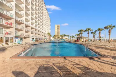 a large swimming pool in front of a building at The Summit 1208 in Panama City Beach