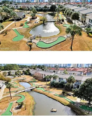 two pictures of a park with a river at The Nest Egg in Panama City Beach