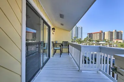 a balcony of a house with a view of the city at The Sage PCB Family Getaway - Walk to Beach! in Panama City Beach
