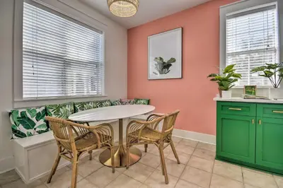 a dining room with a table and chairs at Easy Walk to Seagrove Beach Beverly Bungalow in Santa Rosa Beach