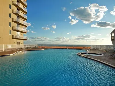a large swimming pool in front of a building at Tidewater Beach Resort #2607 in Panama City Beach