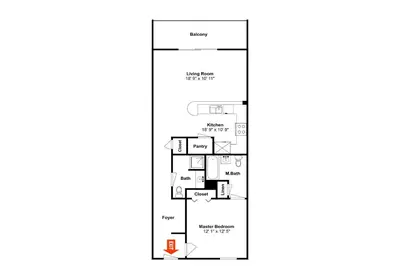 a floor plan of a house at Tidewater Beach Resort #2607 in Panama City Beach