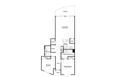 a rendering of a floor plan of a house at Aqua 404 in Panama City Beach