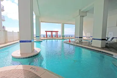 a large swimming pool in a building at Majestic Beach Towers 1-2314 in Panama City Beach