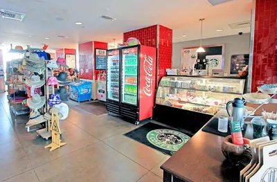 a fast food restaurant with a cocacola store at Majestic Beach Towers 1-2314 in Panama City Beach
