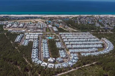 an aerial view of a resort near the ocean at Town of Prominence 326B- Seaside Paradise in Santa Rosa Beach