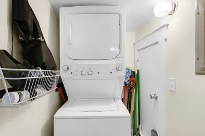 a white washer and dryer in a room at Sunset Serenade in Rosemary Beach