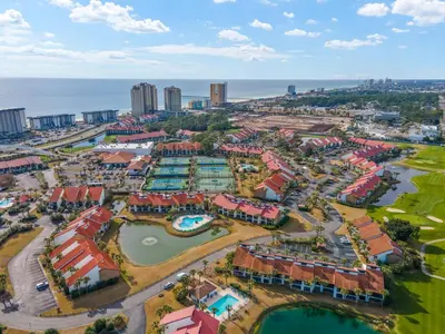 an aerial view of a resort at Latitude Adjustment by Book That Condo in Panama City Beach