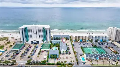 an aerial view of a resort near the beach at Nautical Watch E-4 in Panama City Beach