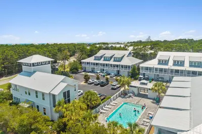 an aerial view of a resort with a pool at 30A Townhomes at Seagrove by Panhandle Getaways in Santa Rosa Beach