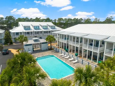 an aerial view of a resort with a swimming pool at 30A Townhomes at Seagrove by Panhandle Getaways in Santa Rosa Beach