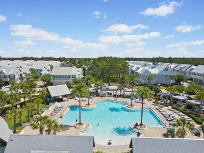 an aerial view of a pool at a resort at Prominence North #94A - Happy Ours in Watersound Beach