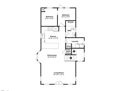 a rendering of a floor plan of a house at Happy as a Clam in Santa Rosa Beach
