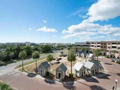 an aerial view of a residential neighborhood with houses at Village Of South Walton #403E in Rosemary Beach