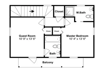a black and white floor plan of a house at Bungalows at Seagrove #147 in Seagrove Beach