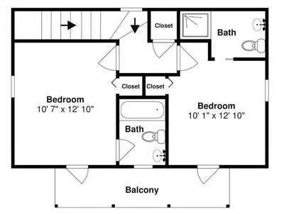 a black and white floor plan of a house at Bungalows at Seagrove #142 in Seagrove Beach