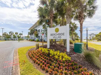 a sign that reads boulevardville villas in a garden at Beachside Villas #413 in Seagrove Beach