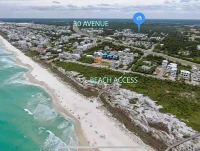 an aerial view of beach access at cape lookout beach apartments at Beautiful 4 bedroom near Rosemary Beach! in Inlet Beach