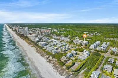 an aerial view of a beach with condos at 30A Villas at Seagrove by Panhandle Getaways in Santa Rosa Beach